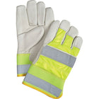 Zenith Safety Premium Quality High Visibility Fitters Gloves, Large, Grain Cowhide Palm - 12 Pack-Cuff Material: Rubberized