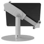 CTA Digital Heavy-Duty Universal Grip Kiosk Stand with 360-degree Rotation for 7" to 13" Tablets - White-Clean cable routing through hollow stand neck