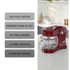 Kenmore Elite Ovation Stand Mixer with Pour-In Top - 5 qt - Burgundy-Planetary mixing with 88 touchpoints per revolution
