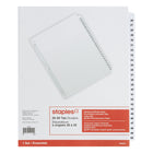 Staples 26-50 Preprinted Punched Dividers - 25 Tabs - White-26-50, punched