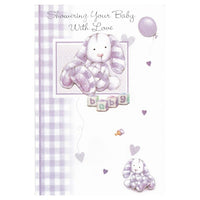 Rosedale 5-1/2" x 8" Showering Your Baby With Love Greeting Cards And Envelopes, 12 Pack (15501)-Printed on premium uncoated card stock