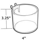 Azar Displays 4" Cup Display For Pegboard, 10 Pack (224051)-1 attached hook
