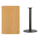 Flash Furniture 30'' x 48'' Rectangular Laminate Table Top, Natural with 24'' Round Bar-Height Table Base (XUNT3048TR24B)-Natural Laminate Top