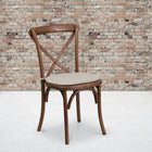 Flash Furniture Pecan Cross Back Cushioned Accent Chair (XUXPECNTC)-Ash Wood Seat and Frame