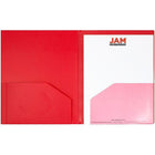JAM Paper Heavy Duty Plastic Multi Pocket Folders, 6 Pocket, Red, 72 Pack (389MP6REA)-Size: 9-1/2 x 11-5/8 inches