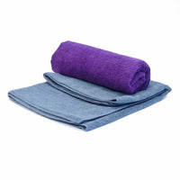 Zenzation Athletics Microfibre Fitness Towels - 16" x 36" - Grey/Purple - 2 Pack-2-PC. Microfiber Size: 16" x 36