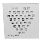 Cathay Importers All My Love Wood Heart Montage 37-Photo Frame, 20"W x 1"D x 20"H, For 1.5" x 1.5 " Photo, White-Montage photo frame