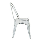 OSP Designs Metal Dining Chair with Backrest, Antique White, 4 Pack-Fully Assembled