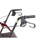 Drive Medical Rollator Walker with Back Support and Padded Seat, Red-Zippered pouch under seat for added privacy and security of personal items