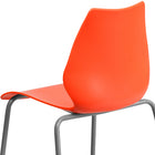Flash Furniture HERCULES Series Orange Stack Chair with Lumbar Support & Silver Frame-Ergonomically Contoured Design
