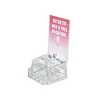 Azar Displays Small Moulded Suggestion Box with Pocket, Lock and Key, Clear (206008)-Clear