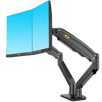 North Bayou 22"-32" Gas-Strut Desktop Dual Monitor Arm with USB Port - Black (F195-A)-Dual screens monitor mount for desktop