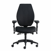 Gry Mattr + ergoCentric airCentric 3 Task Chair - Small Seat - Black-Synchro Tilt mechanism with seat and back height adjustments, spring tension, seat depth and free float