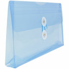 JAM Paper Plastic Envelopes with Button and String Tie Closure #10 Business Booklet - 5.25" x 10" - Blue - 12 Pack -Quantity: 12 per pack