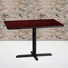 Flash Furniture 30'' x 42'' Rectangular Laminate Table Top, Mahogany with 22'' x 30'' Table-Height Base (XUMA3042T2230)-1.125" Thick Mahogany Laminate Top with Melamine Core and Black T-Mold Protective Edging