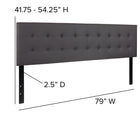 Flash Furniture Lennox Tufted Upholstered King Size Headboard - Grey Vinyl-Headboard Size: 79''W x 2.5''D x 22''H