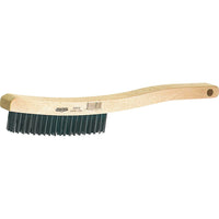 Osborn Curved Handle Scratch Brushes, Steel, 3 x 19 Wire Rows, 13-11/16" Long - 12 Pack-Brush Length: 6"