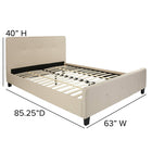 Flash Furniture Tribeca Queen Size Tufted Upholstered Platform Bed - Beige Fabric-Tufted Upholstery