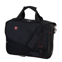 Swiss Gear 15.6" Double Gusset Laptop Case - Black-Includes compartments designed to accommodate eReaders, tablets, laptops and other devices up to 15.6" wide