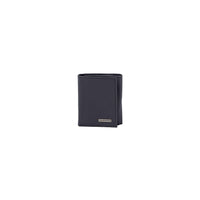 Champs Black Label Leather RFID Tri-fold Wallet, Navy-RFID blocking wallet in Gift box
