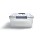 TRU RED 30 L Plastic Storage Tote with Locking Lid-Hinged locking lid doubles as a tray for added convenience