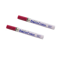 Marvy Uchida Broad-Point Opaque Paint Markers - Crimson Lake - 2 Pack-Colour: Crimson Lake (Maroon)