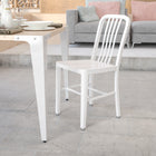 Flash Furniture White Metal Indoor-Outdoor Chair-Designed for Indoor and Outdoor Use