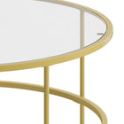 Flash Furniture Astoria Collection Glass Coffee Table with Matte Gold Frame-Round Top