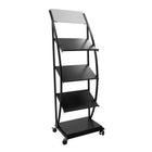 Wamaco 3-Tier Brochure/Magazine Rolling Rack, Black (38-1090)-Display brochures, magazines and flyers