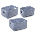 Truu Design Felt Storage Baskets, Set of 3, 12 x 16 inches, Light Grey-Great way to neatly store and organize all your household items