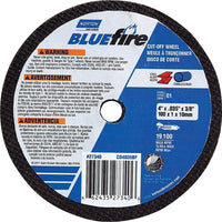 Norton Bluefire Cut-Off Wheels, 3" x 1/16", 3/8" Arbor, Type 01, Aluminum Oxide, 25465 Rpm - 36 Pack-Abrasive Material: Aluminum Oxide