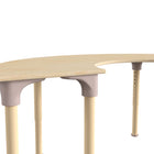 Flash Furniture Bright Beginnings 59" Commercial Grade Wooden Half Circle Adjustable Height Classroom Activity Table - Beech-Supports up to 300 LBS. Static Weight Capacity