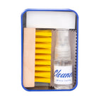 Kikkerland Sneaker Cleaning Kit-Kit includes 1 beechwood handle bristle brush, 1 easy erase sponge, 1 microfiber cloth, 10ml cleaning solution