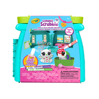 Crayola Scribble Scrubbie Pets Scented Spa-CRAYOLA SCRIBBLE SCRUBBIE PETS SCENTED SPA: Includes plastic spa storage case with foldable handles, 2 new pets, 3 markers, 1 brush, and 1 plastic tub.