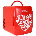 Coca-Cola World 1971 Series Mini Fridge 6 Can Cooler/Warmer-4L (4.2 q) capacity holds 6 standard cans