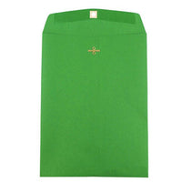 JAM Paper RecycledColoured Envelopes with Clasp - 9" x 12" - Green - 50 Pack-Christmas Green Catalog Envelope with Clasp
