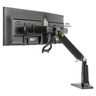North Bayou 22"-27" Gas-Strut Desktop Dual Monitor Arm with USB Port - Black (F27-B)-Rotation: 360-degrees, Swivel: 180 -degrees, Tilt: +10 -degrees/ - 16 -degrees