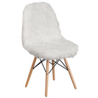 Flash Furniture Shaggy Dog White Accent Chair-Contemporary Style