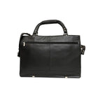 Ashlin Winchester Slim Briefcase with Long Strap, 2 Handles, Black-Interior pockets include 4 card pockets plus pen loops