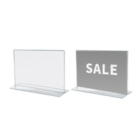 Futech CTS0154 Acrylic Letter Size Sign Holder - 4 Pack-The CTS0154 Acrylic Sign Holder is a great promotional or advertising display for your customers or guests. The display is a letter size print, which artwork can be done straight from your own personal printer and inserted right into the display after.