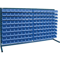 Kleton Louvered Rack & Bins Combinations, 144 Bins, 72"W x 15"D x 40"H - Blue-Depth: 15"