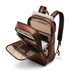 Samsonite Classic Leather Slim Backpack 14.1", Cognac-Dedicated padded laptop pocket fits screens up to 14.1"