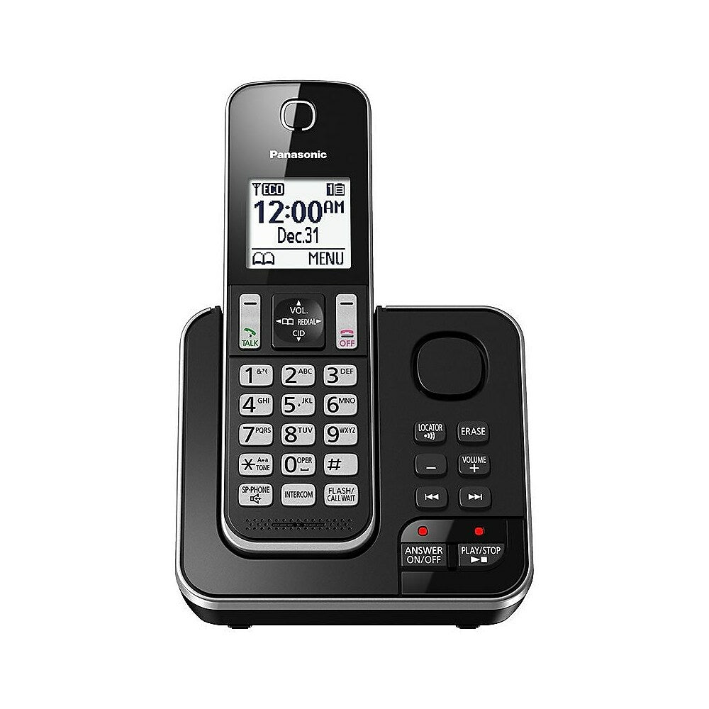 Panasonic KXTGD390B 1-Handset Cordless Phone with Answering