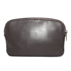 Ashlin Millie Compact Cosmetic Bag with Top Zipper, Dark Brown-Compact and Portable
