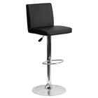 Flash Furniture Contemporary Black Vinyl Adjustable Height Barstool with Panel Back & Chrome Base-Mid-Back Design