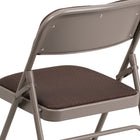 Flash Furniture HERCULES Series Curved Triple Braced & Double-Hinged Brown Patterned Fabric Metal Folding Chair-Curved Triple Braced Frame