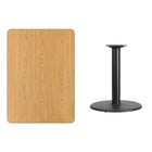 Flash Furniture 30'' x 42'' Rectangular Laminate Table Top, Natural with 24'' Round Table-Height Base (XUNT3042TR24)-Natural Laminate Top