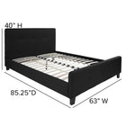 Flash Furniture Tribeca Queen Size Tufted Upholstered Platform Bed - Black Fabric-Center Support Metal Leg