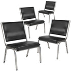 Flash Furniture HERCULES Series Black Antimicrobial Vinyl Bariatric Medical Reception Chair-Set of 4 Medical Waiting Room Chairs
