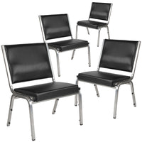 Flash Furniture HERCULES Series Black Antimicrobial Vinyl Bariatric Medical Reception Chair-Set of 4 Medical Waiting Room Chairs